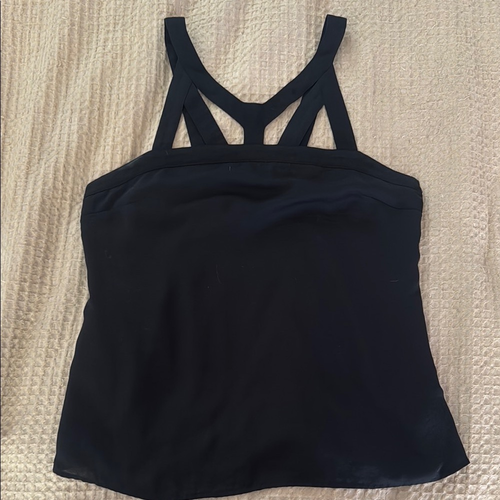 Banana Republic Black Fitted Cut Out Tank Top